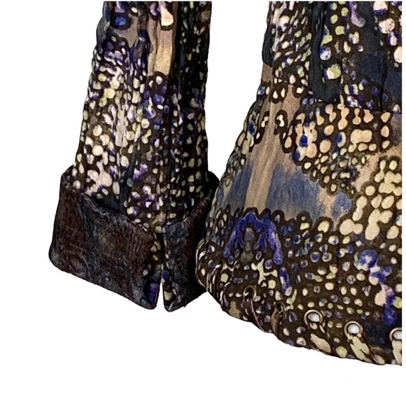 Alberto Makali Embellished Rhinestone Whipstitch Beaded Lace Blue Gray Jacket 4 - Picture 9 of 14